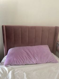 Twin size mattress+ Super cute pink upholstered headboard
