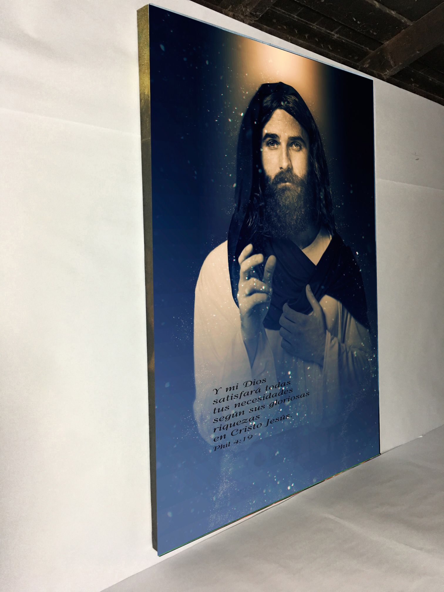 Canvas wall decoration 30”x42”. Brand new we can make it in different sizes from 4.5”x4.5” to 30”x66” Wood frame and sprayed with glossy clear coat