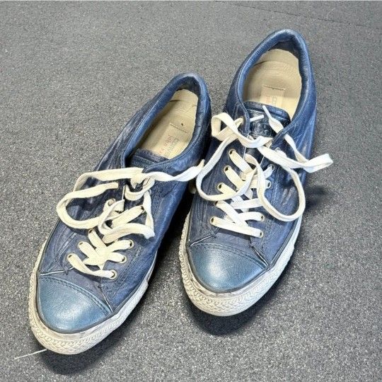 Converse X John Varvatos Low Top Blue Leather Denim Sneakers