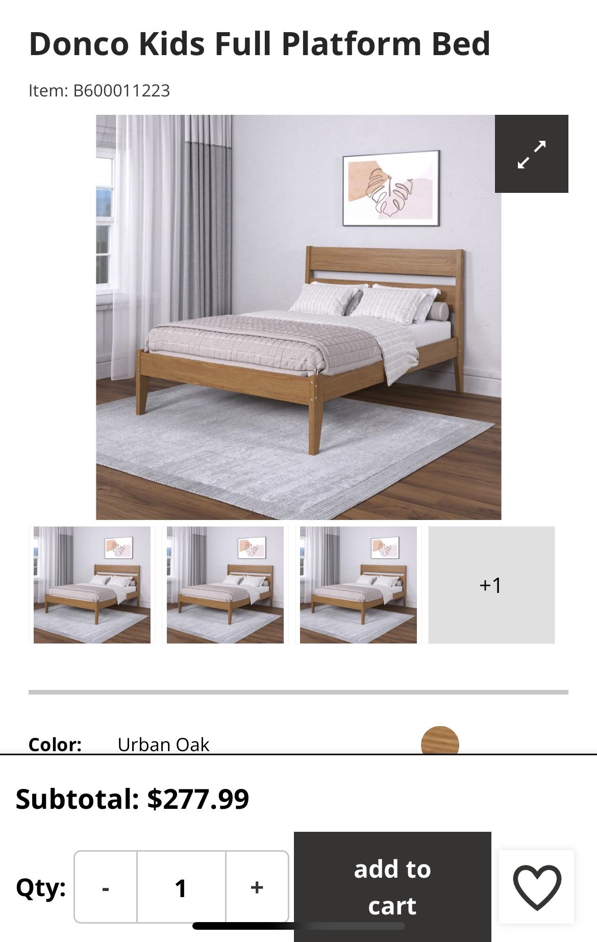 β¨ Like-New Full Platform Bed Frame from Ashley Furniture β $120 (Bought in July!)
