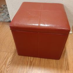 Beautiful Red Ottoman With Storage And Reversible Tray 