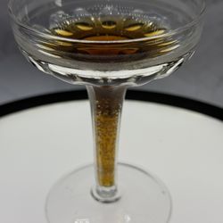 (1) Rare Vintage/Antique Hollow Stem Champagne cocktail Glass Goblet. This style of stem Goblet was a common characteristic of glassware from the late