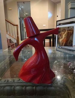Red Whirling Dervish Figurine Sculpture