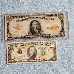 1922 Large Size $10 Gold Certificate 
