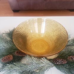 Beautiful Amber Glass Bowl 