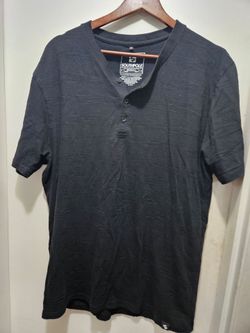 Mens XL Black Southpole Henley Shirt