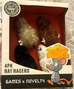 Brand New 4 Pack Wind Up Mouse Racing Mini Jumping Rat Plush Mice Cat pet toys