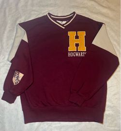 HM Harry Potter Hogwarts Varsity Sweatshirt Pullover Maroon Burgundy Kids 12 14