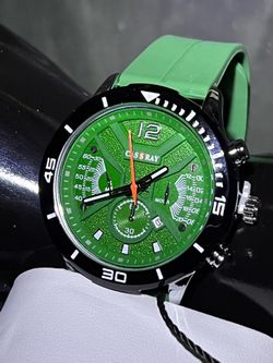 Mens green face watch