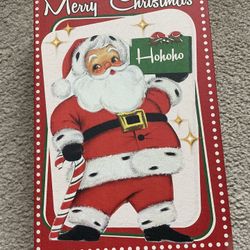 Cute Storage Box - Magnetic Button Closure - Wood - Santa Christmas 