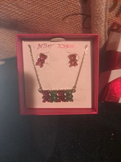 Betsey Johnson Gummy Bear Necklace & Earings set