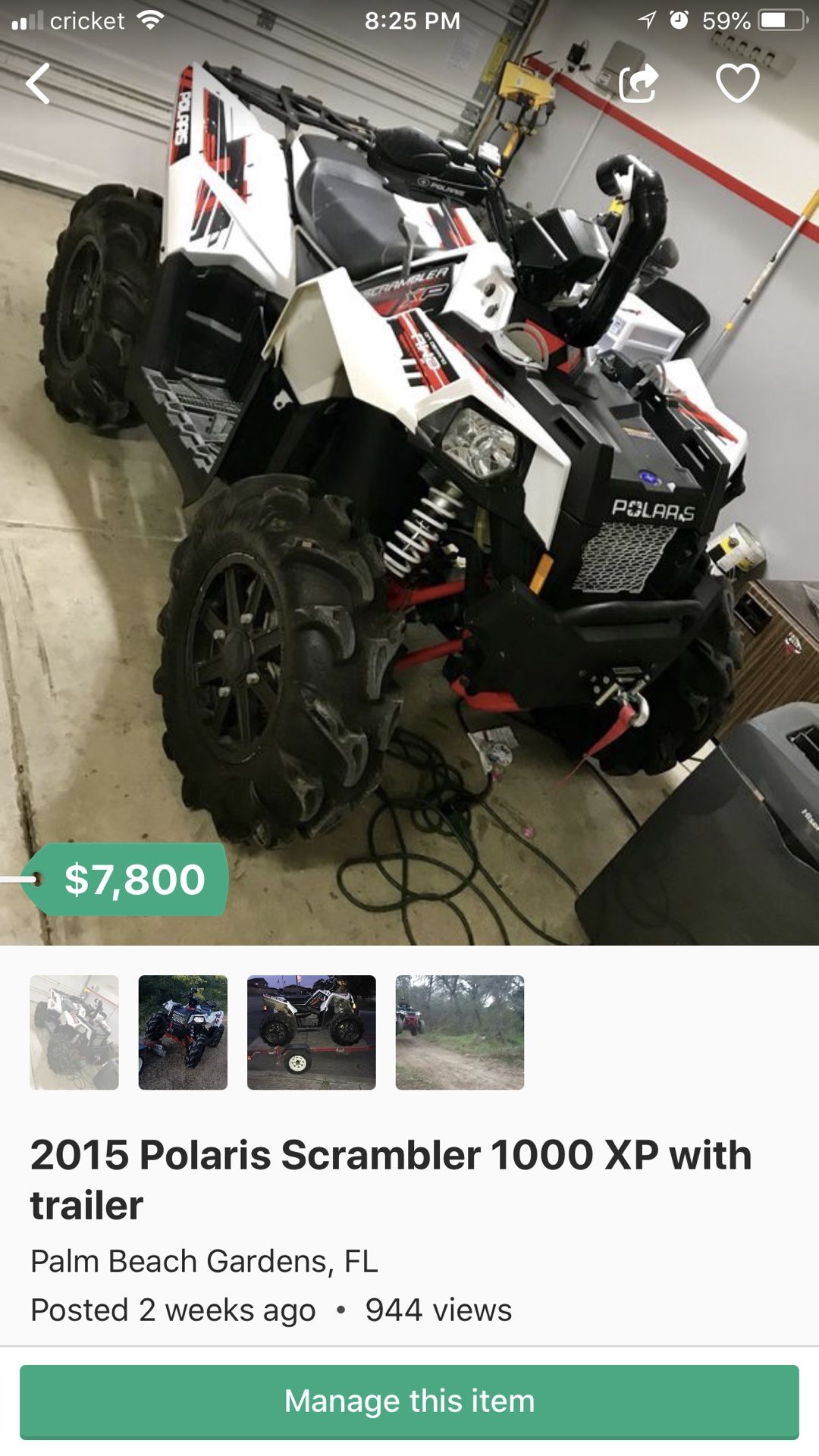 15 Polaris Scrambler 1000 Xp With Trailer For Sale In Riviera Beach Fl Offerup