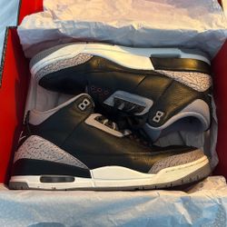 Jordan Black Cement 3s Men Size 12