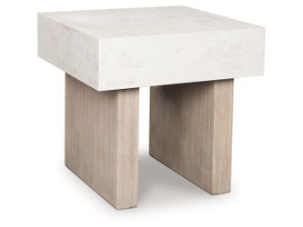 Jorlaina Light Grayish Brown Square End Table