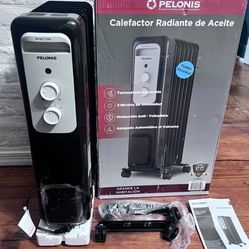 Pelonis 1,500-Watt Oil-Filled Radiant Electric Space Heater with Thermostat