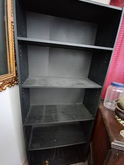 Bkack wood 5 shelves cabinet