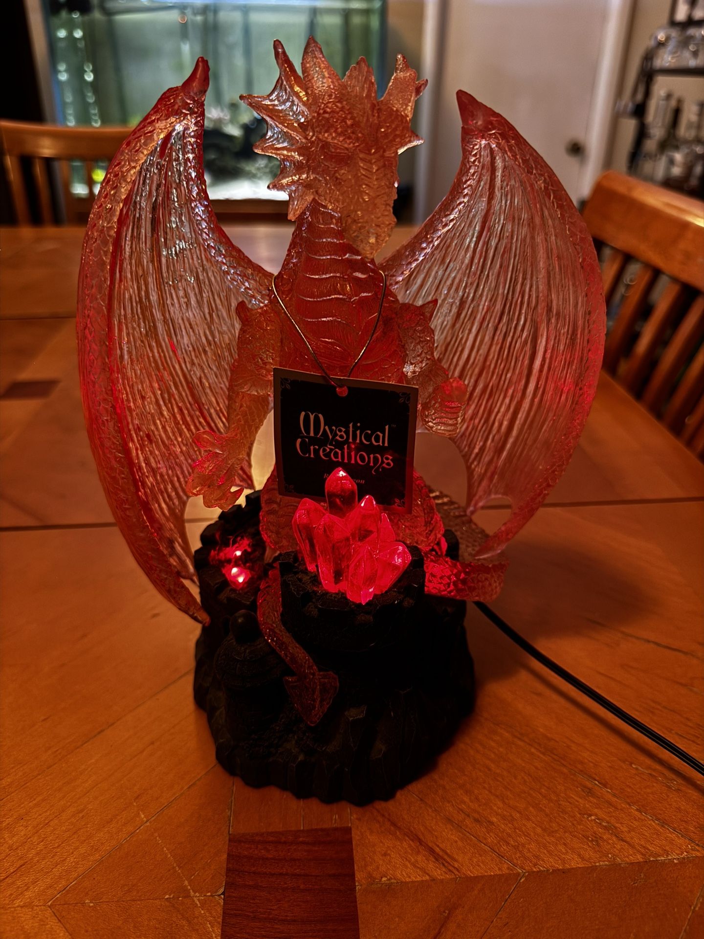 Mystical Creatures Red Dragon Light-Up Statue