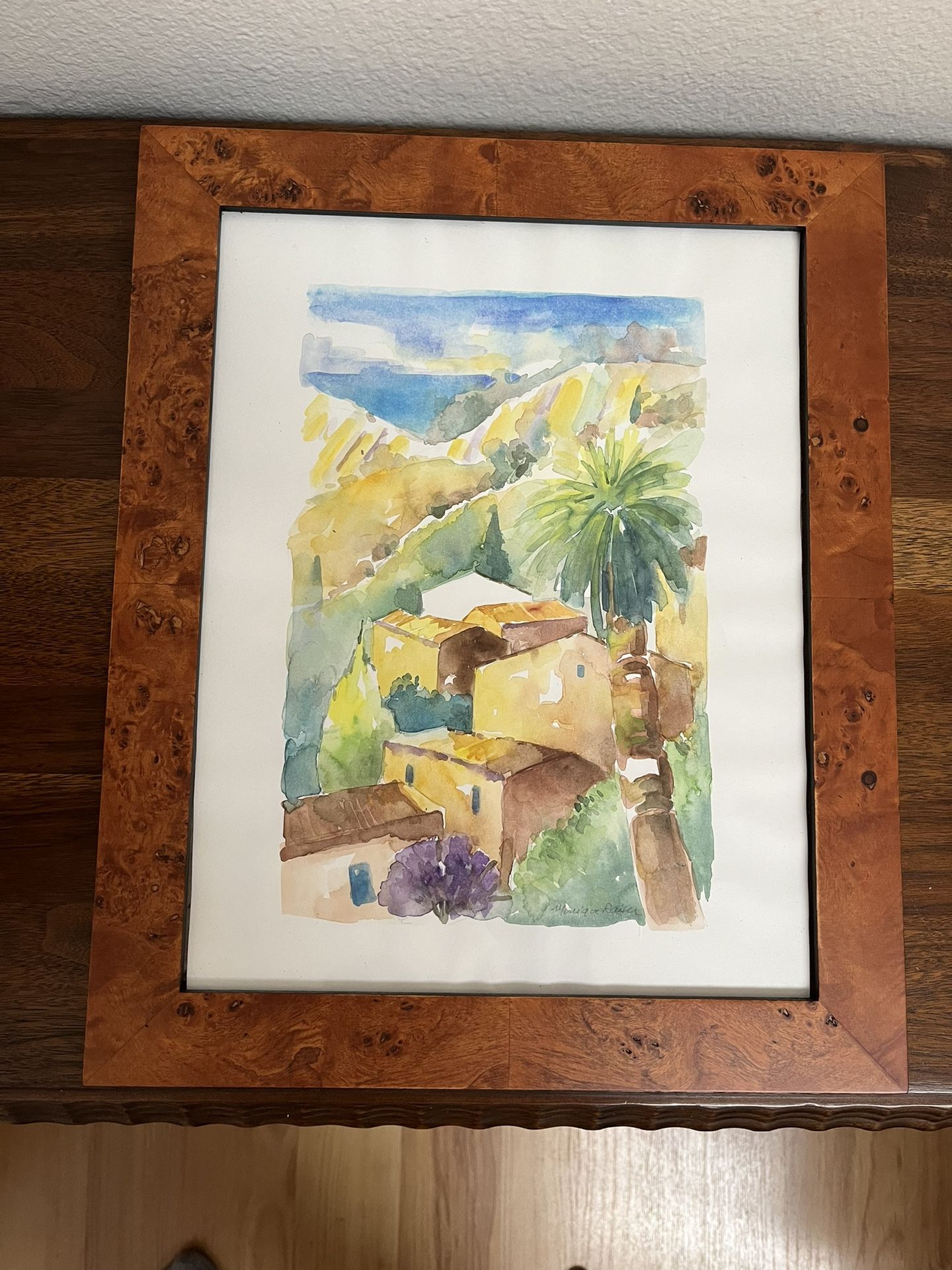 Original Watercolor Art Painting Framed