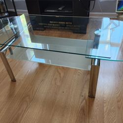 Glass Coffee Table with Rotating Ends