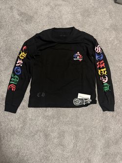 Chrome Heart Long Sleeve Black With Rainbow Script Size M