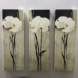 Canvas Wall Art Triptych Flower