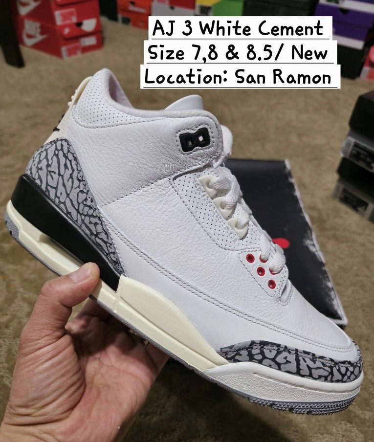 Air Jordan 3, Size 7, 7.5 & 8.5 Men
