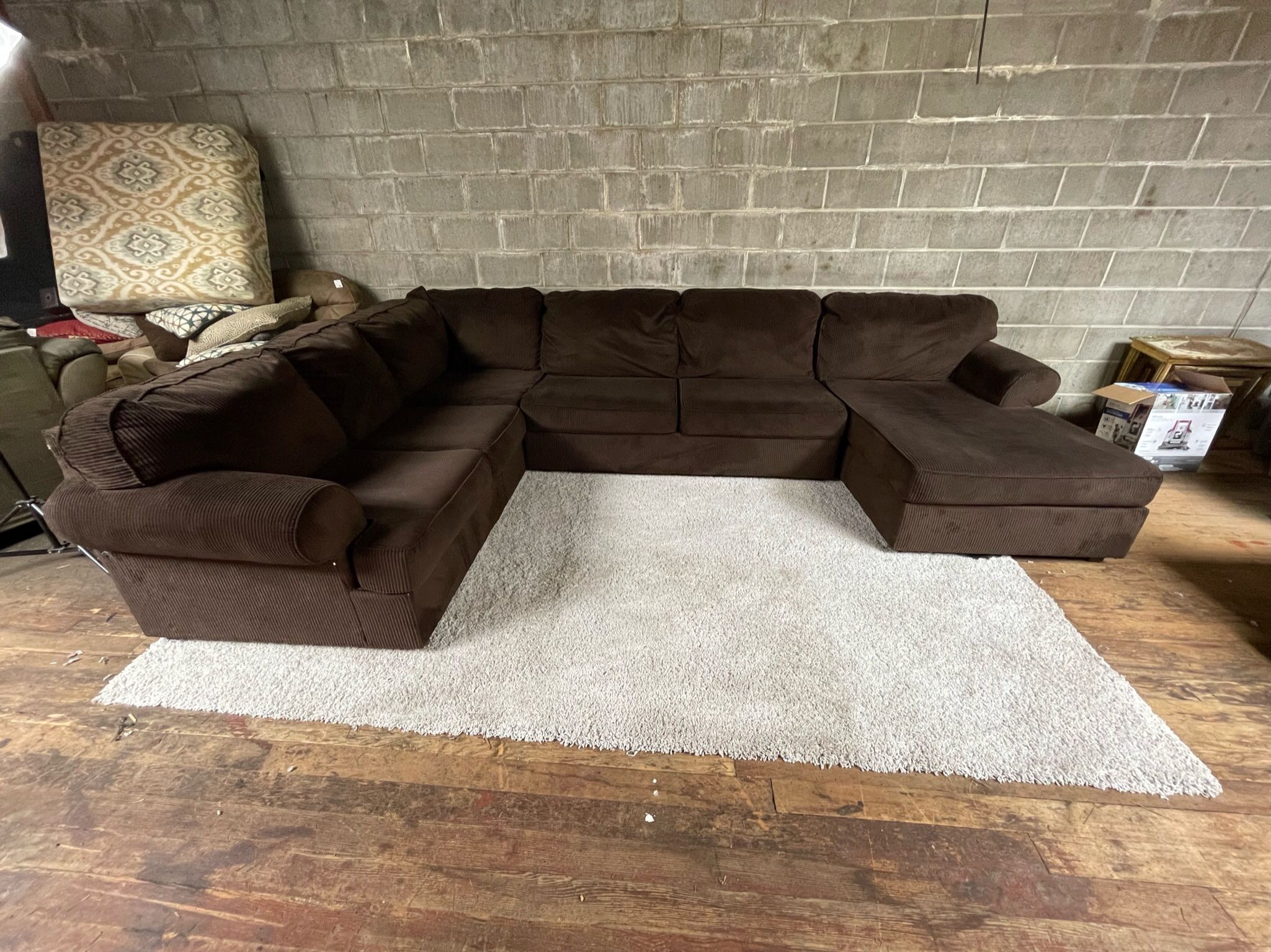 Brown Wrap Sectional Couch “WE DELIVER”
