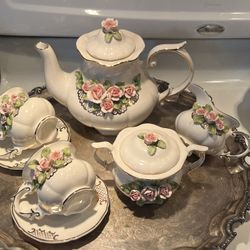 Beautiful Porcelain Tea Set For Two 