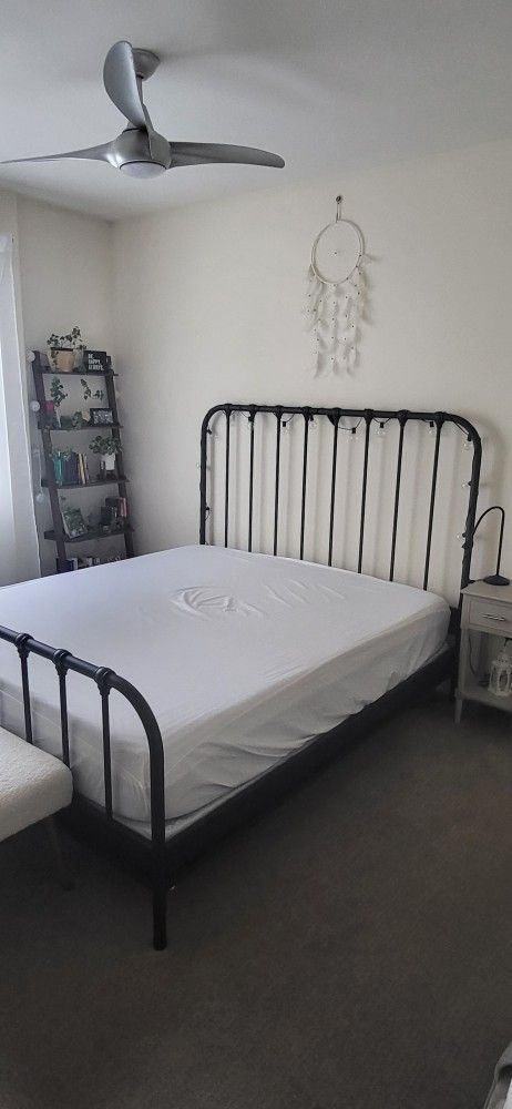 Cal King Bed Frame + Mattress + Box Spring - Rustic/Vintage Style
