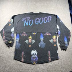 Disney Spirit Jersey T Shirt Adult L Gray Oversized Villains Up to No Good#2272