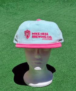 Mike Hess Brewing Co. of San Diego Pink&Aqua Corduroy Snapback Men's Hat Cap New