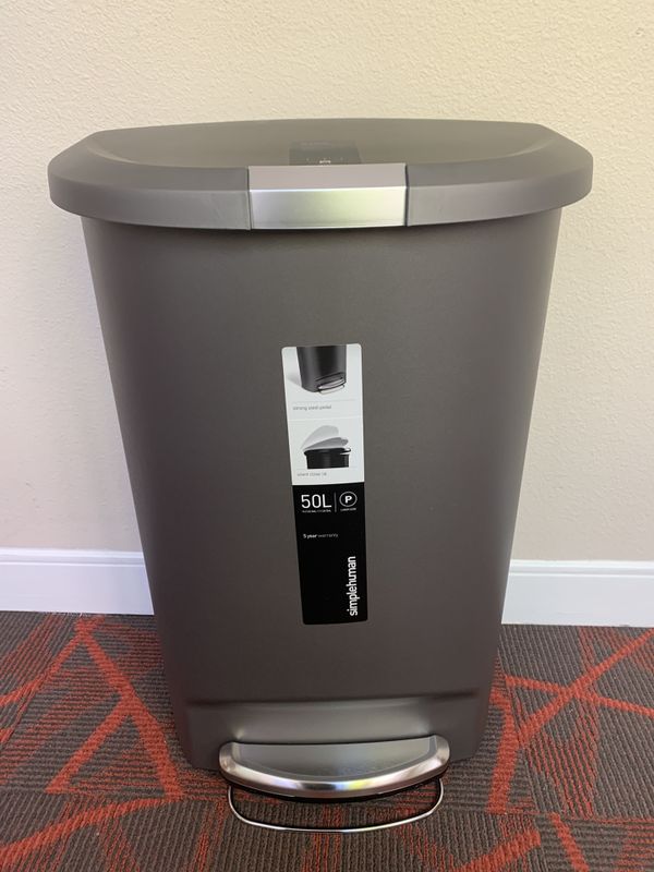 simplehuman 50 Liter / 13 Gallon Semi-Round Kitchen Step Trash Can