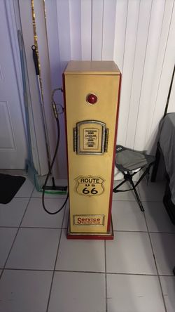 Vintage Route 66 Gas Pump Storage Cabinet / Display Shelf