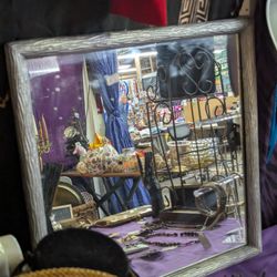 Silver Metal Wall Mirror 