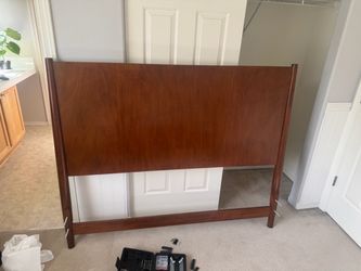Queen Size Mid Century Walnut Bed Frame