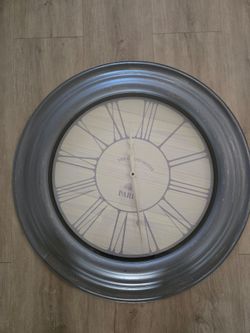 Grey wall farmhouse clock