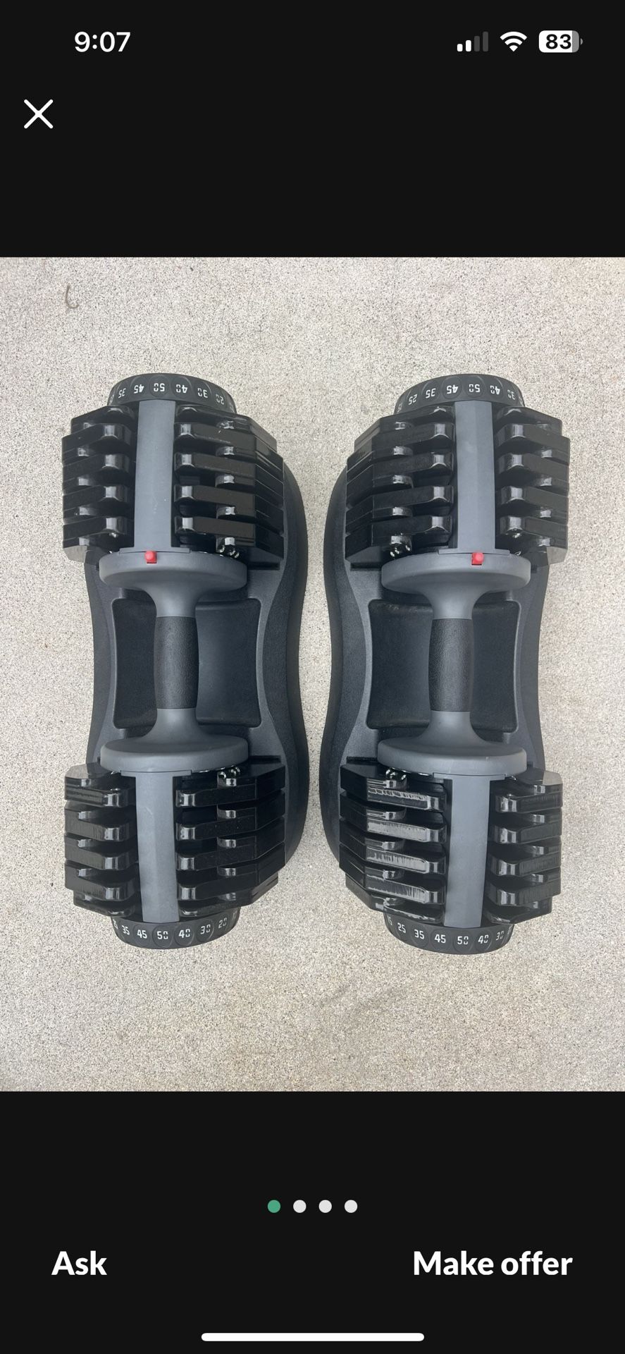 Ethos 50lbs. Selectable Dumbbells-Pair