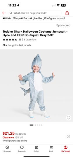 Toddler Shark Halloween costume 2-3T