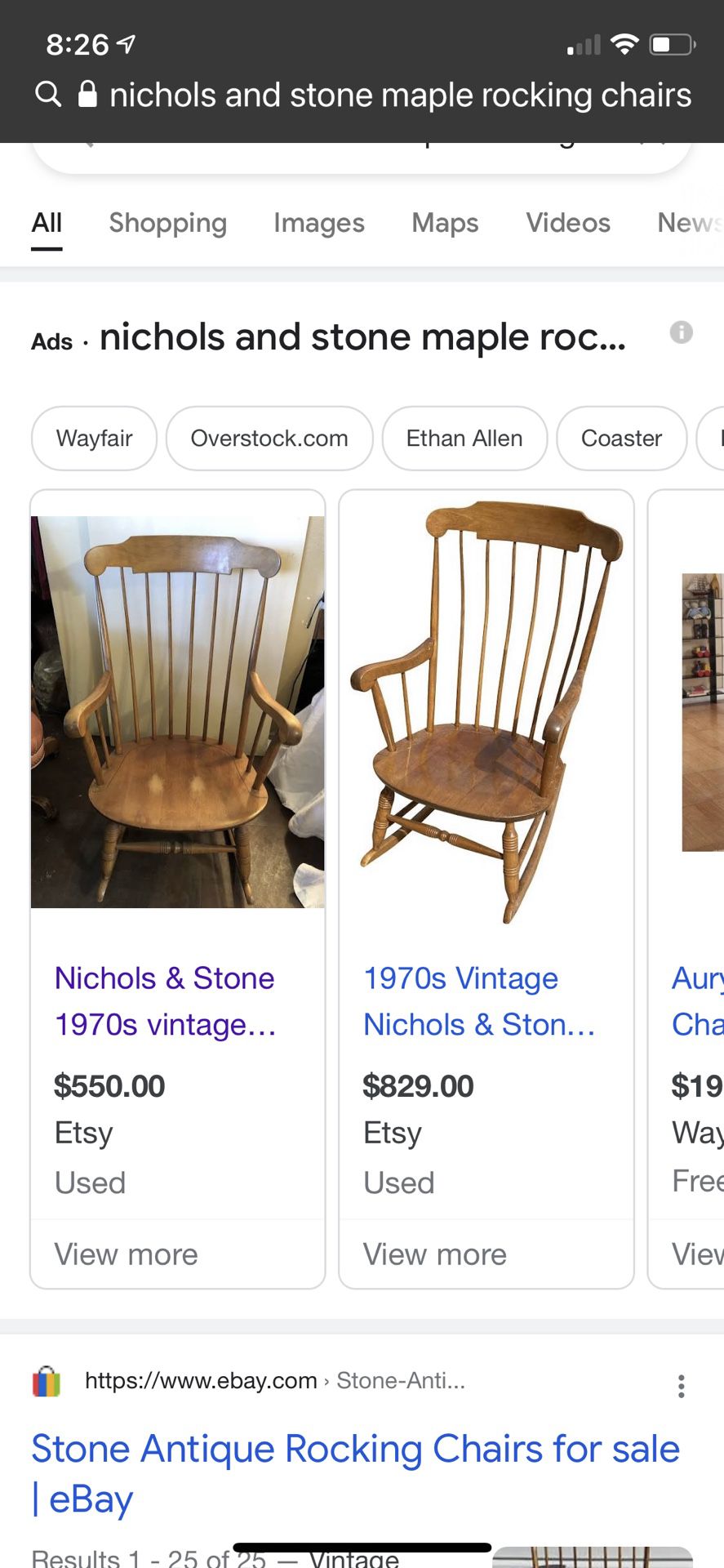 Nichols and Stone Vintage Maple Rocking Chair