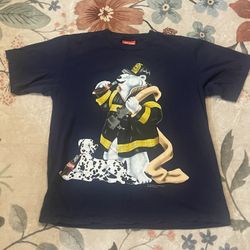 Vintage 90s Coke Cola 1996 Polar Bear Firefighter Fireman USA XL Dog Rare Single