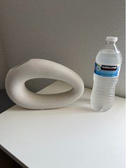 White Abstract Oval Decorative Sculpture | Modern Shelf Decor