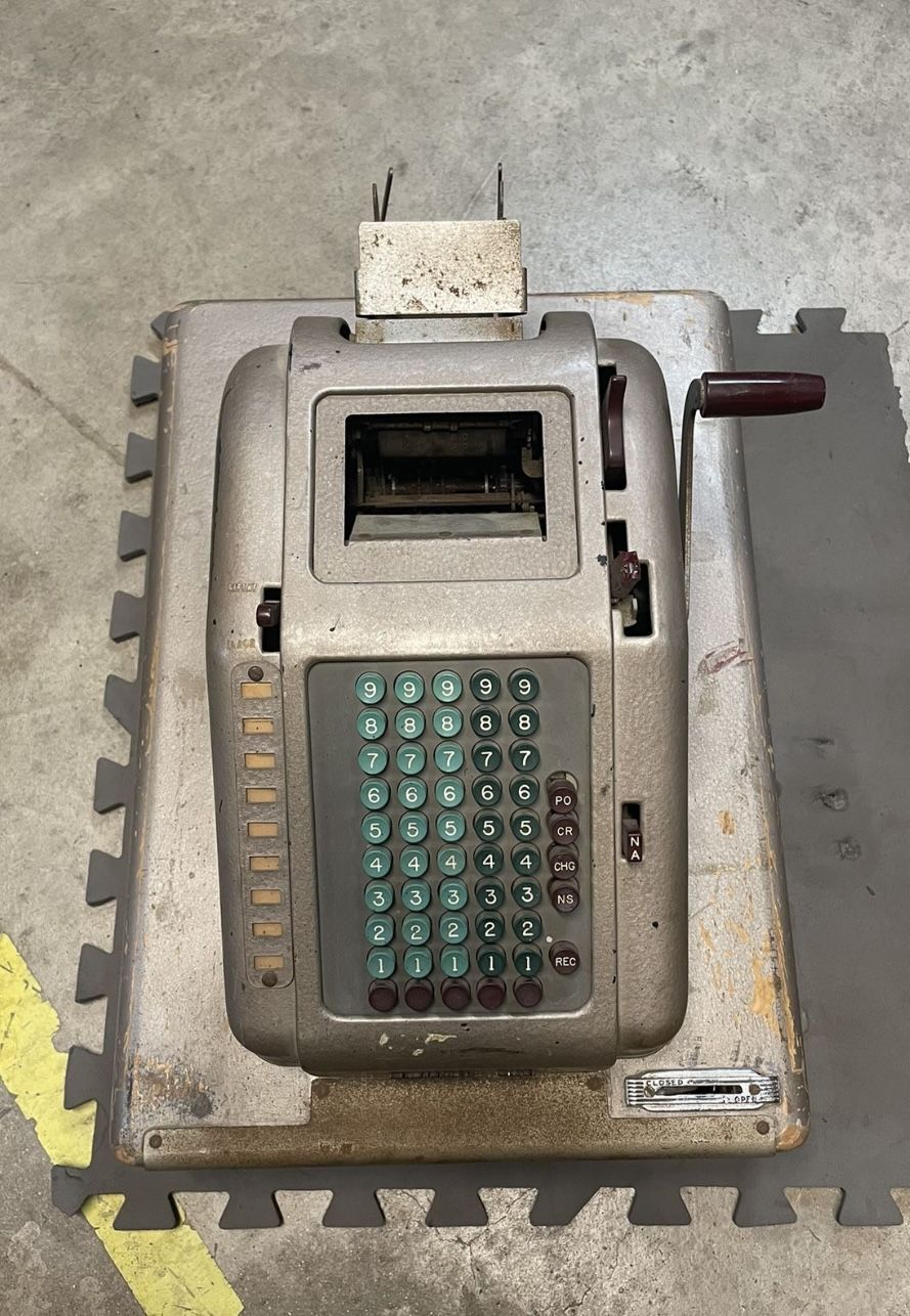 Antique Smith Corona Hand Crank Cash Register No Key