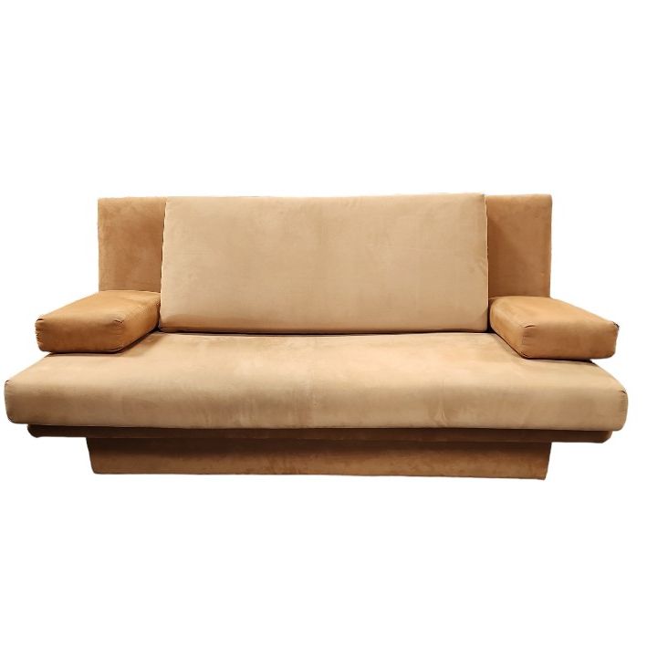 Nice Microfiber Tan/Brown Suede Full Size Futon Sofa Bed