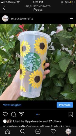 Sunflower Starbucks cups