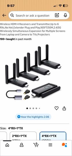 HDMI Wireless Repeater 1 transmitter and 4 Receivers