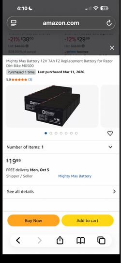 Razor Batteries MX500