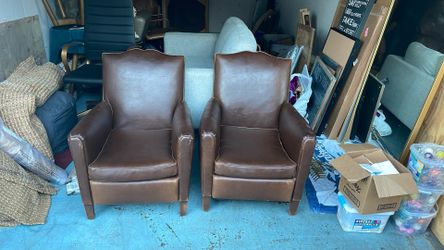 2 Small Leather Club Chairs