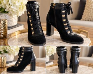 White House Black Market Suede Lace-up Ankle Boots - Size 8