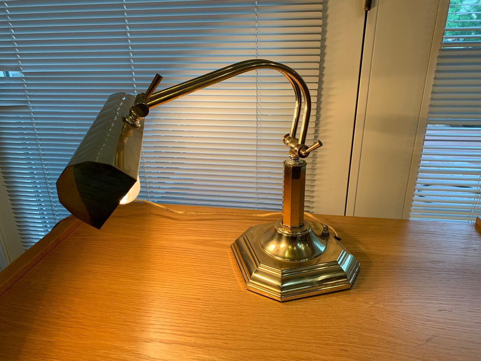 Working Gold Brass Piano Library Desk Reading Table Lamp
