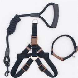 3pc Traction Rope Leash With Harness and Collar